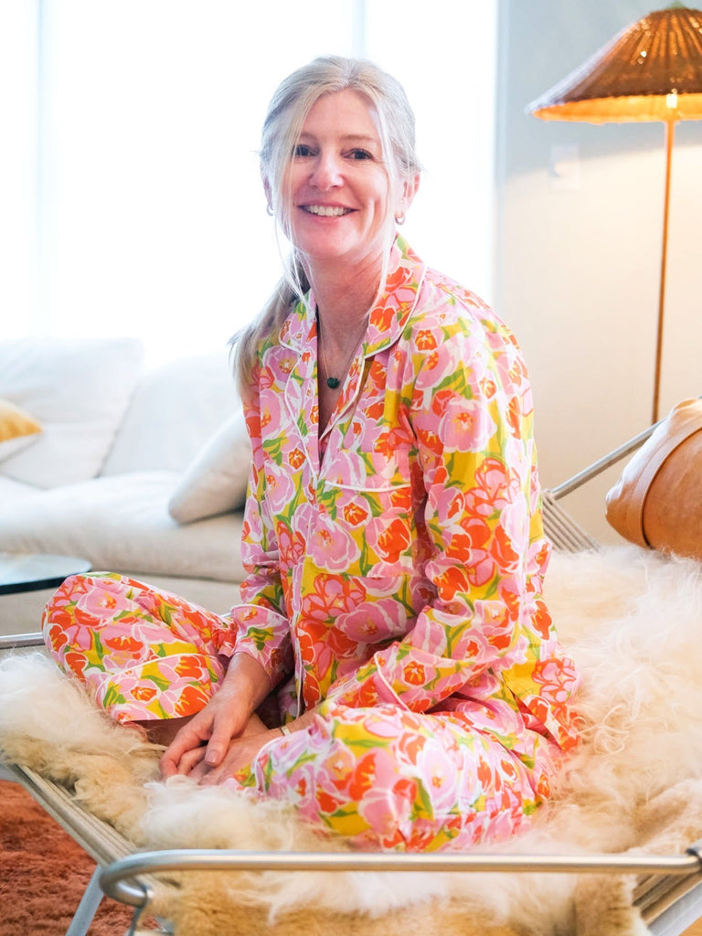 JOSEPHINE Pink Tulips - Lesley Evers-cotton PJs-lounge-pajamas