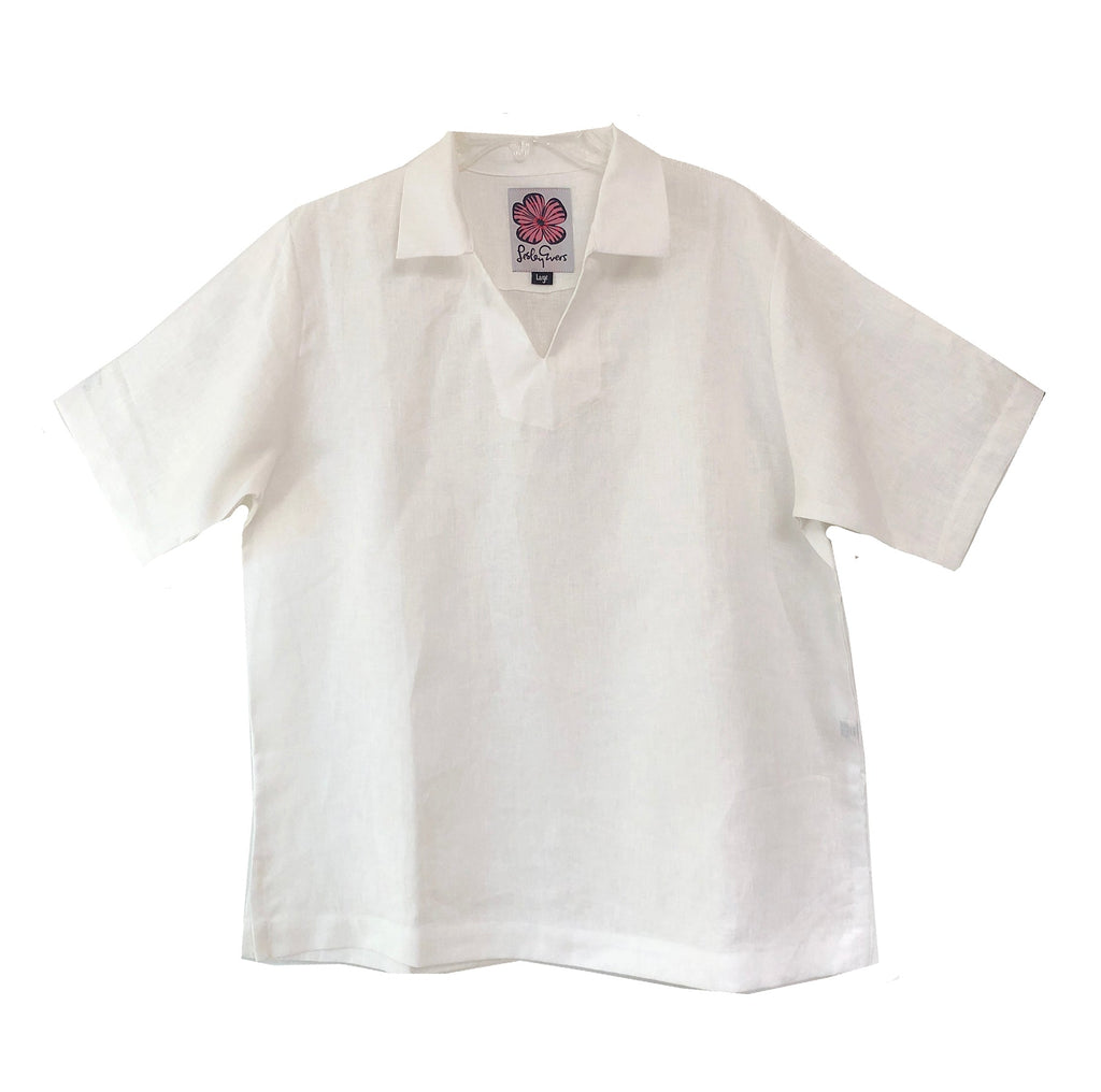 KENYON mens tunic White linen - Lesley Evers-Best Seller-Shop-Shop/All Products