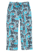 KIERA pajama pant Zebras Blue - Lesley Evers-cotton PJs-lounge-pajamas