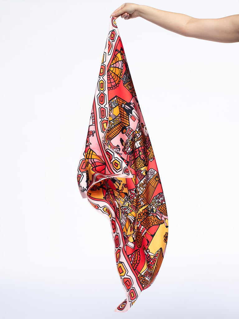 LILLIAN silk twill scarf Farmer's Market - Lesley Evers-Accessories-cotton silk-scarf