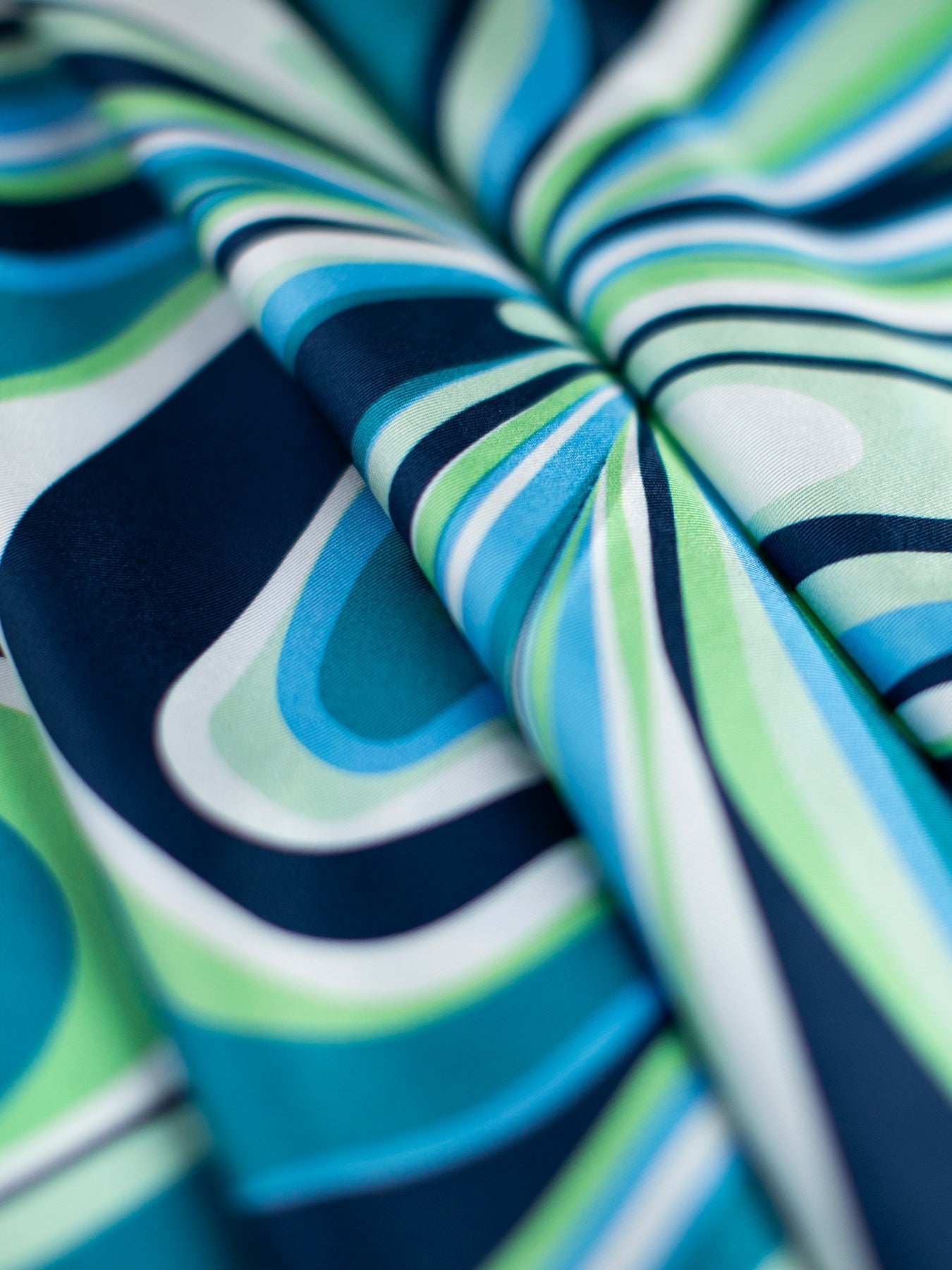 LILLIAN silk twill scarf Pinwheel Navy - Lesley Evers-Accessories-cotton silk-scarf