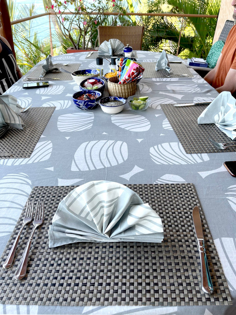 Linen Tablecloth Grey Woodpile - Lesley Evers-table cloth--