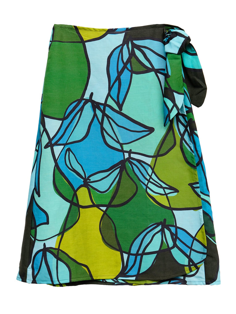 LOLA wrap skirt Green Pears - Lesley Evers-Bottoms-Green-Shop