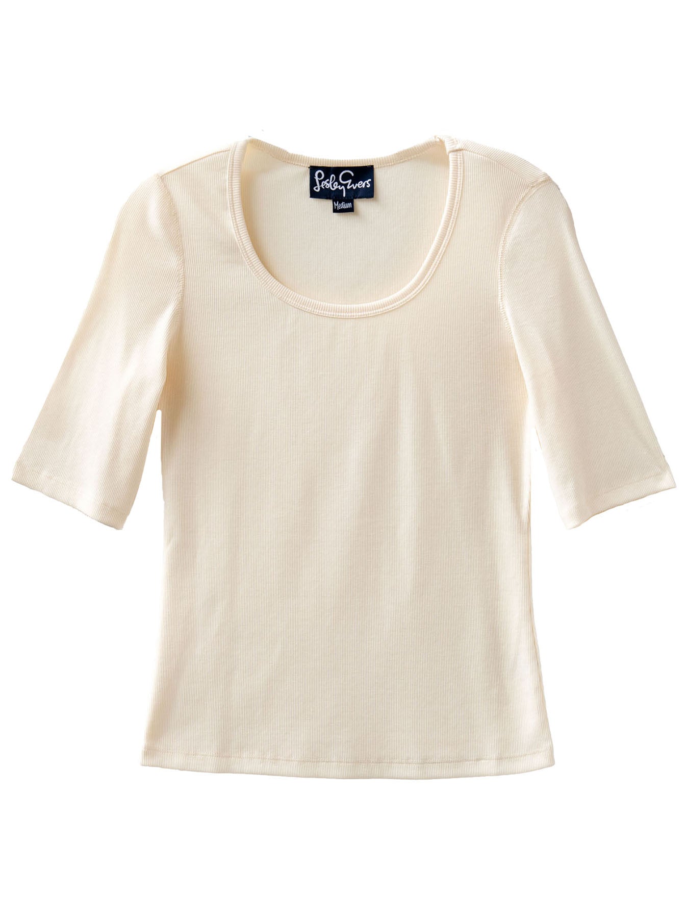 MALLORY rib tee Ivory - Lesley Evers-Best Seller-Shop-Shop/All Products