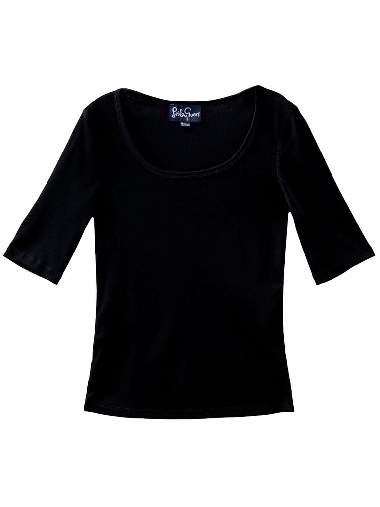 MALLORY tee Black Rib - Lesley Evers-Best Seller-Shop-Shop/All Products