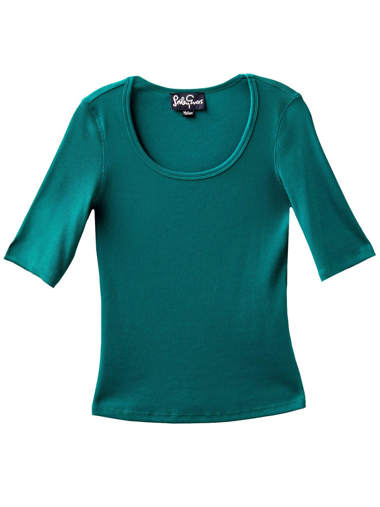 MALLORY tee Teal Rib - Lesley Evers-Best Seller-Shop-Shop/All Products