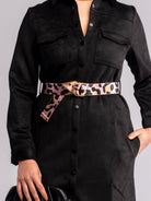 MAYA shirtdress Black Faux Suede - Lesley Evers-Best Seller-Black-black dress