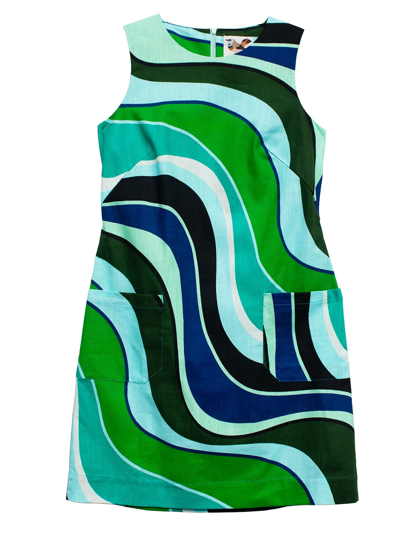 MOLLY dress Green Wave - Lesley Evers-cotton dress-Dress-Green Dress