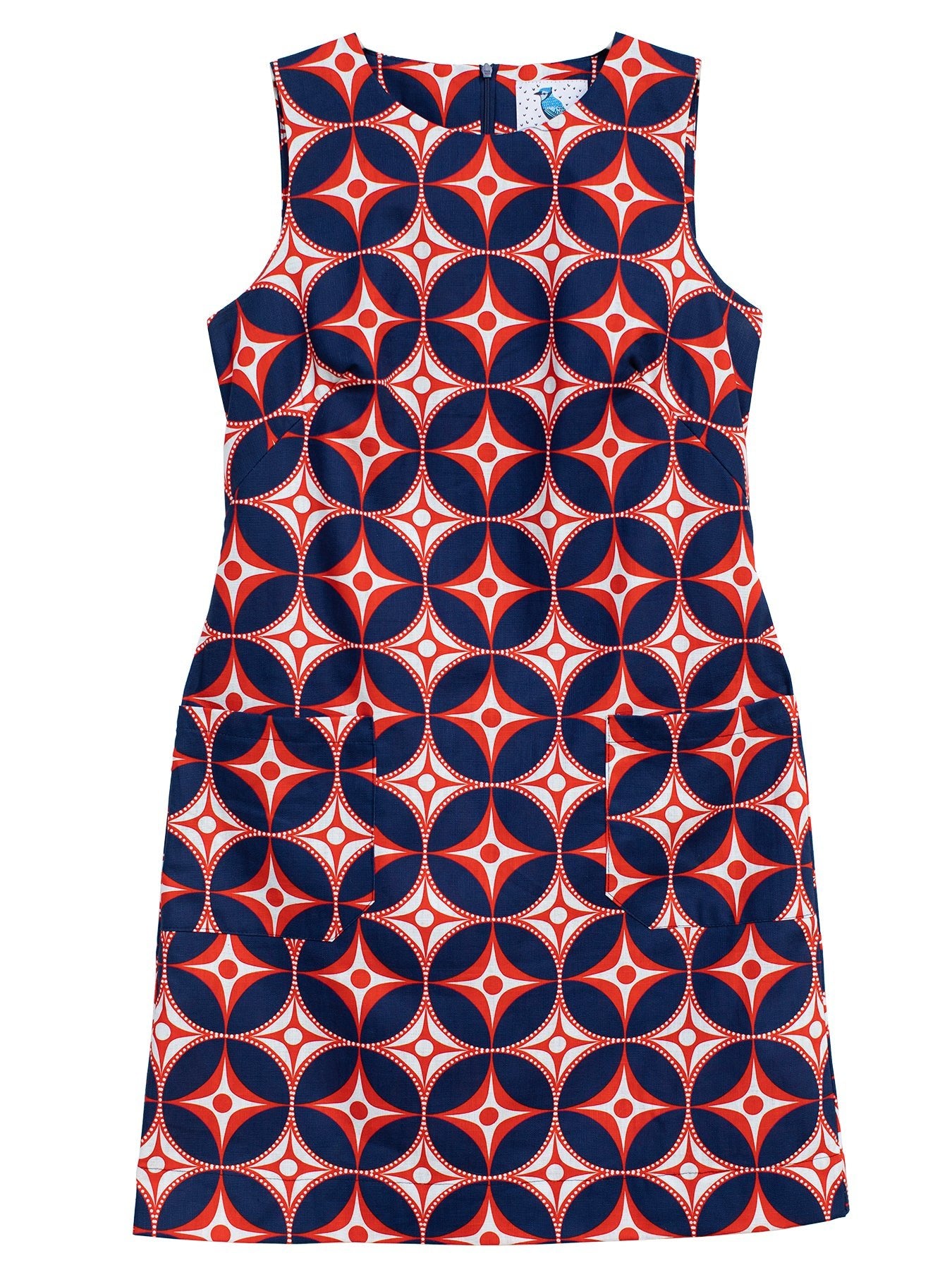 MOLLY dress North Star Navy/Red - Lesley Evers-cotton dress-Dress-MOLLY