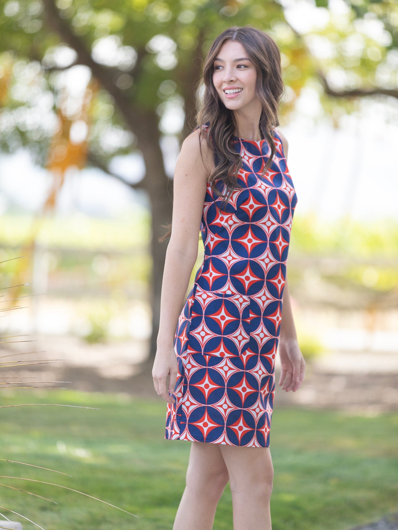 MOLLY dress North Star Navy/Red - Lesley Evers-cotton dress-Dress-MOLLY