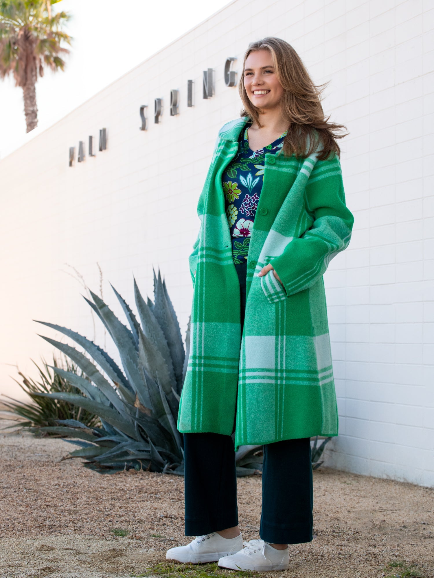 NATALIE coat Green Apple Plaid - Lesley Evers-Best Seller-coat-Imogen green 1