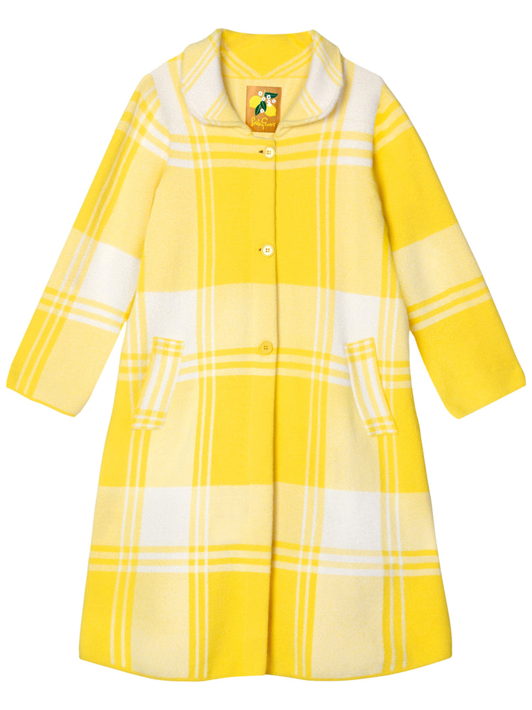 NATALIE coat Lemon Yellow Plaid - Lesley Evers-Best Seller-coat-outerwear