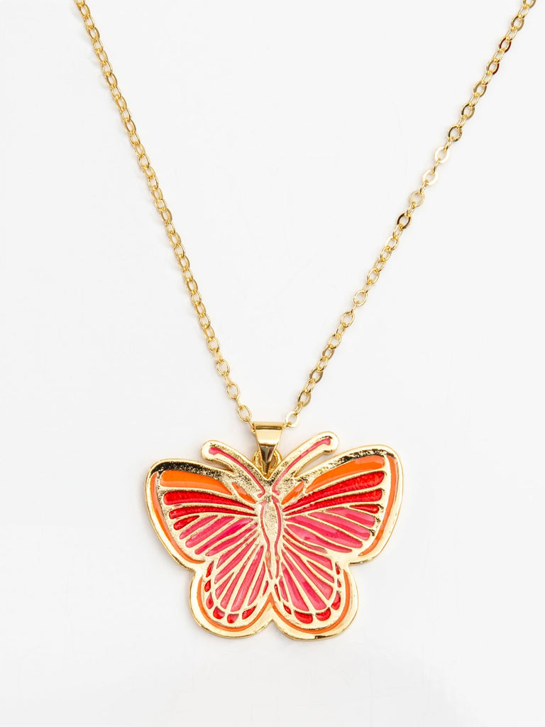 Pink Butterfly necklace - Lesley Evers-Accessories-accessory-Shop