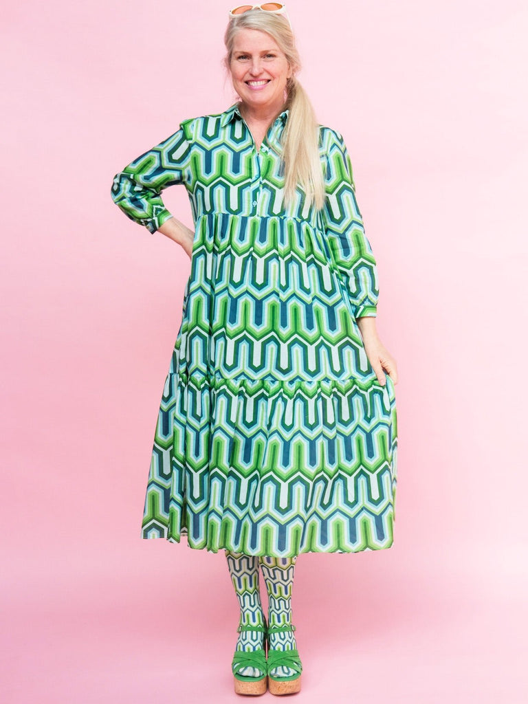RUTHIE dress Corinth Green - Lesley Evers-Best Seller-corinth green-Dress