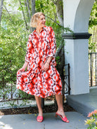 RUTHIE dress Zinnia Red - Lesley Evers-Best Seller-Dress-easter dress