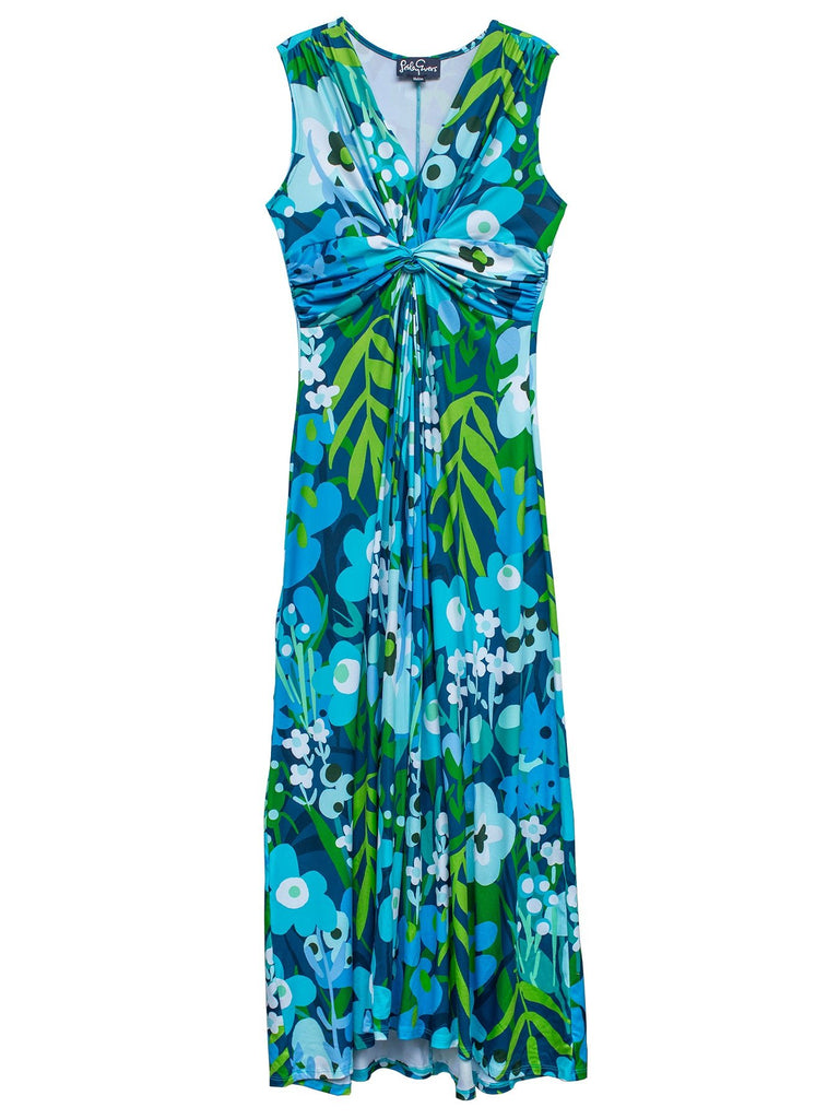 SIENNA maxi dress Garden Oasis Blue - Lesley Evers-Dress-garden oasis-garden oasis blue