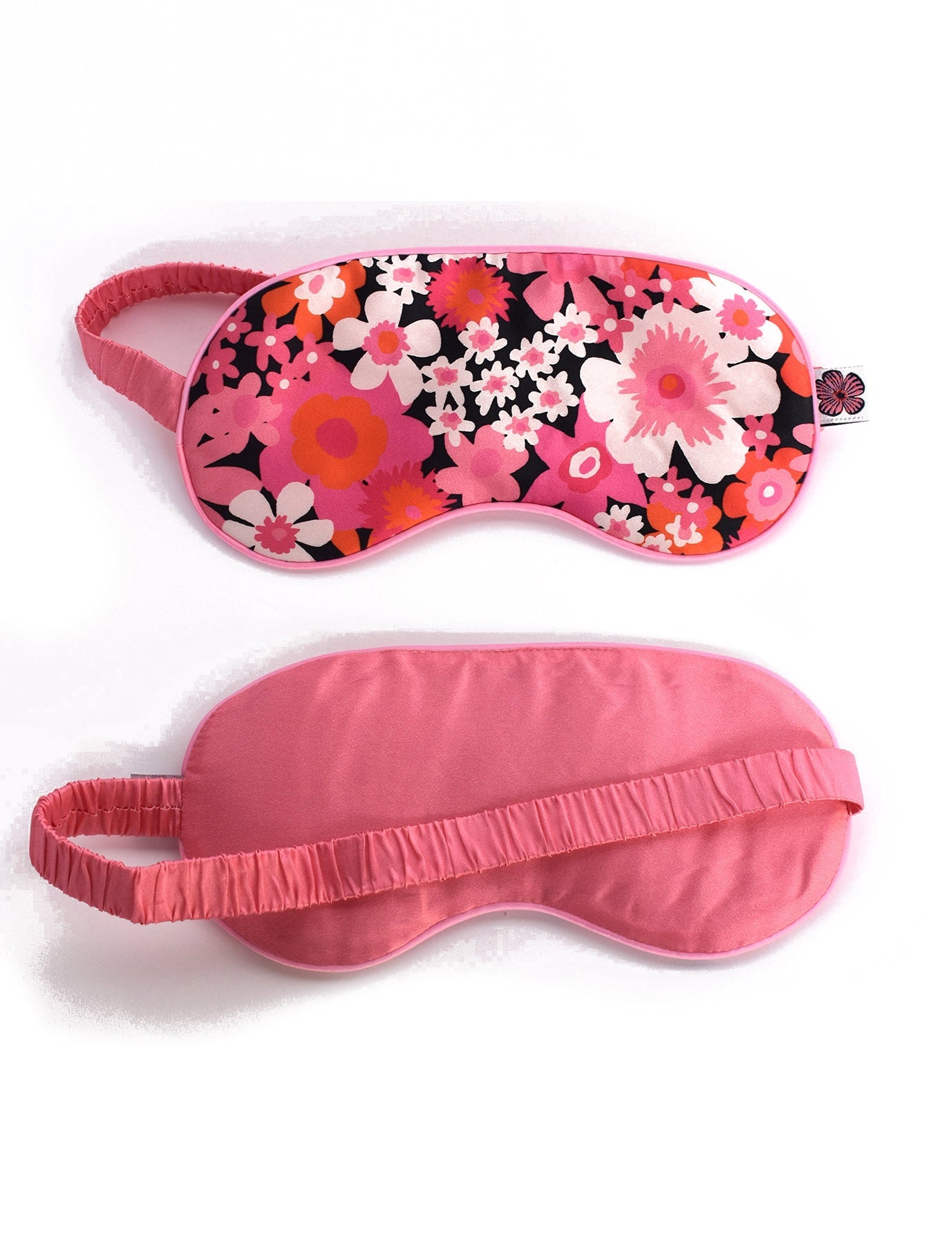 SILK EYE MASK Flower Power Pink - Lesley Evers-Accessories-accessory-eye mask