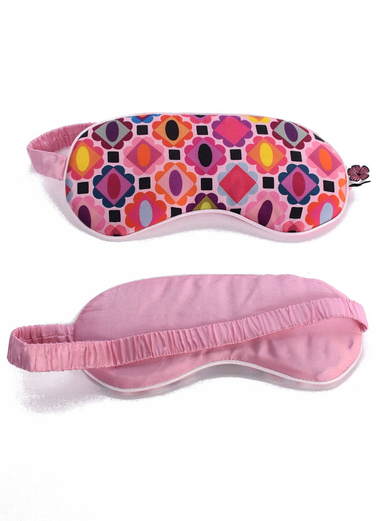 SILK EYE MASK Gems Pink - Lesley Evers-Accessories-accessory-eye mask