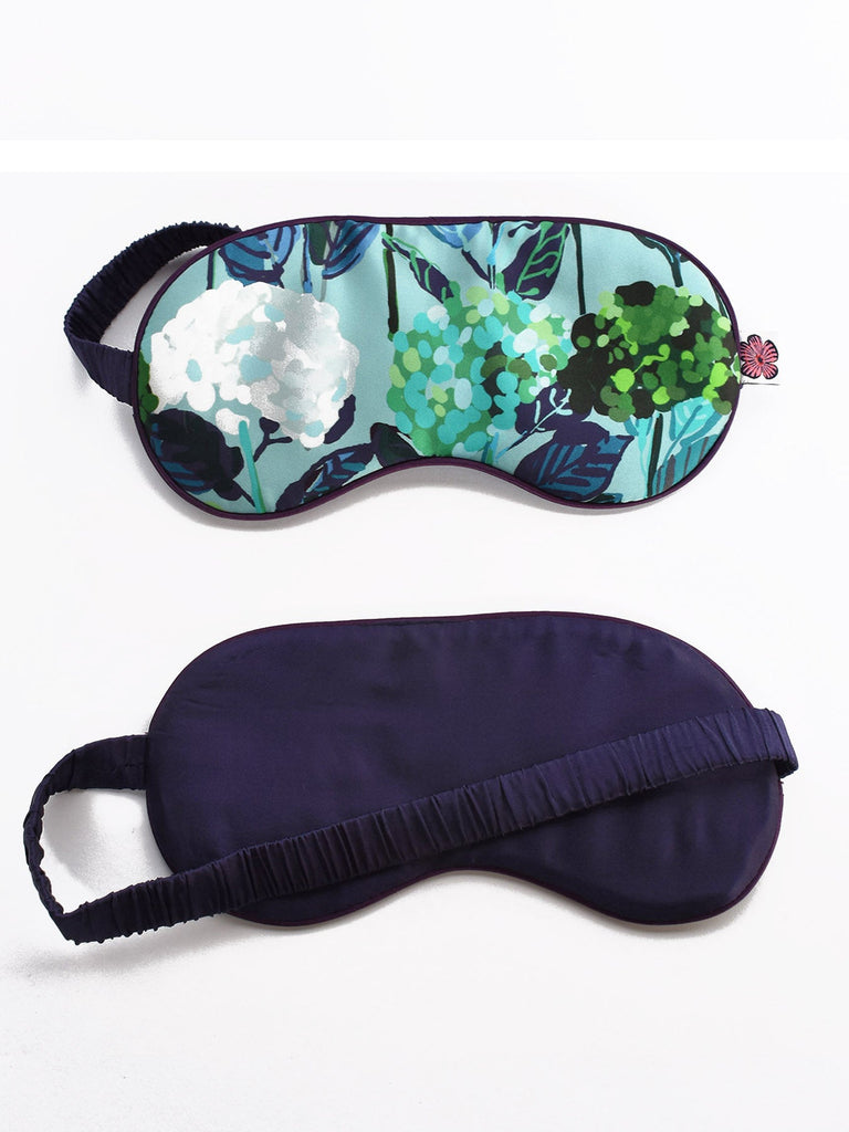 SILK EYE MASK Hydrangea Blue - Lesley Evers-Accessories-accessory-eye mask