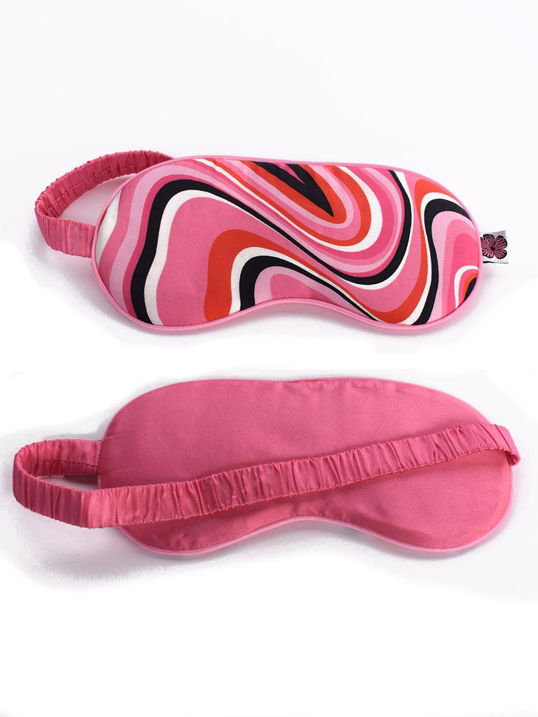 SILK EYE MASK Pinwheel Pink - Lesley Evers-Accessories-accessory-eye mask