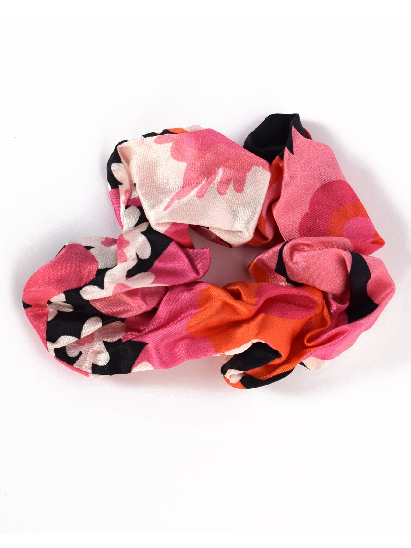 SKYE silk scrunchie Flower Power Pink - Lesley Evers-Accessories-accessory-hairtie