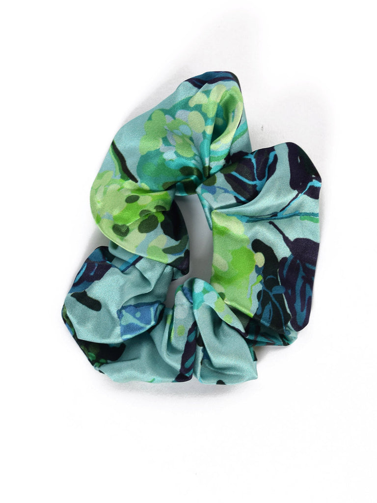 SKYE silk scrunchie Hydrangea Blue - Lesley Evers-Accessories-accessory-hairtie