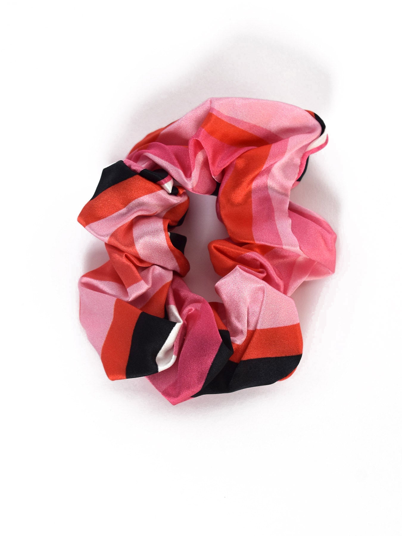 SKYE silk scrunchie Pinwheel Pink - Lesley Evers-Accessories-accessory-hairtie