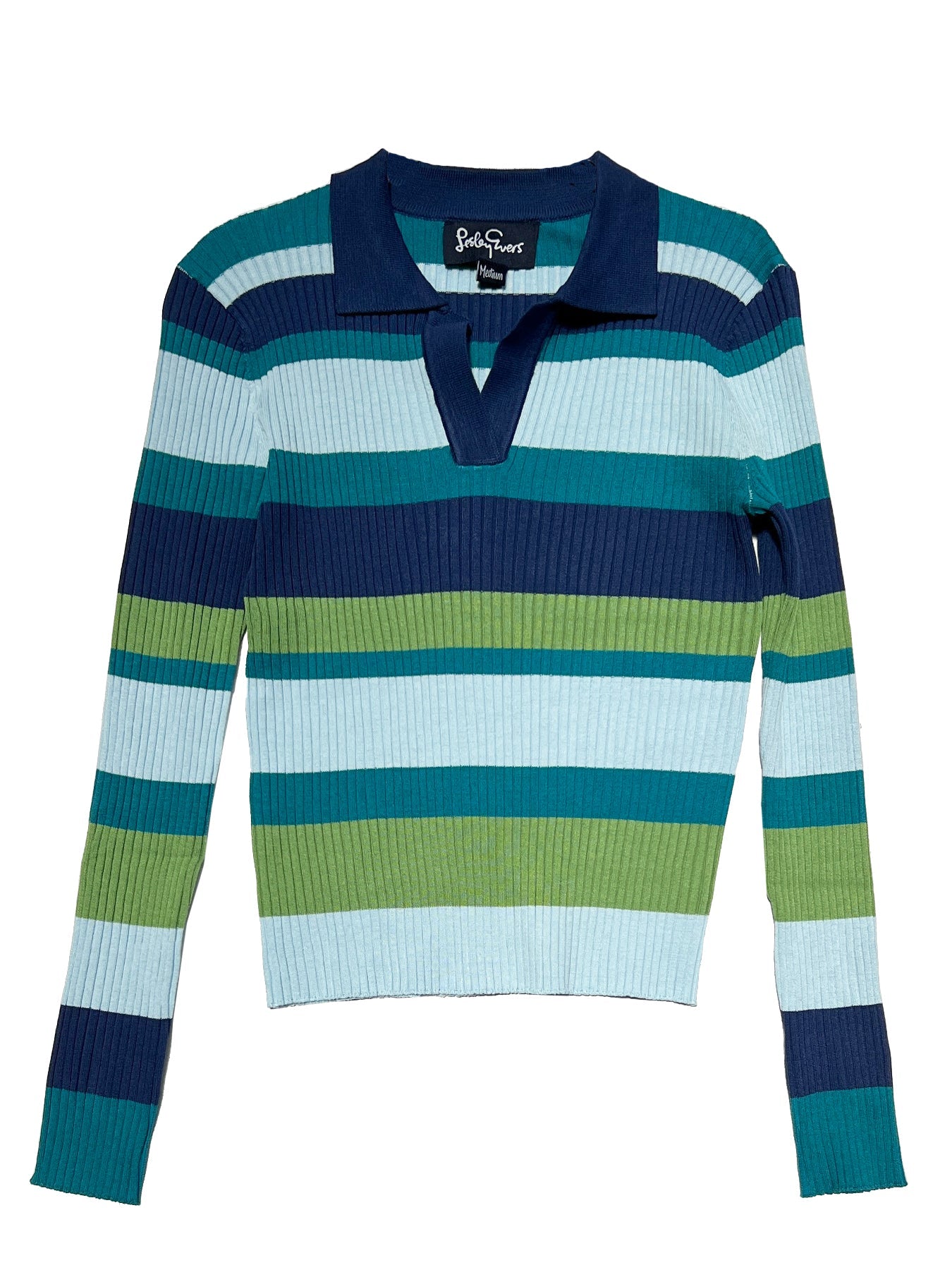TAYLOR knit top Blue Stripe - Lesley Evers-Shop-Shop/All Products-Shop/Separates