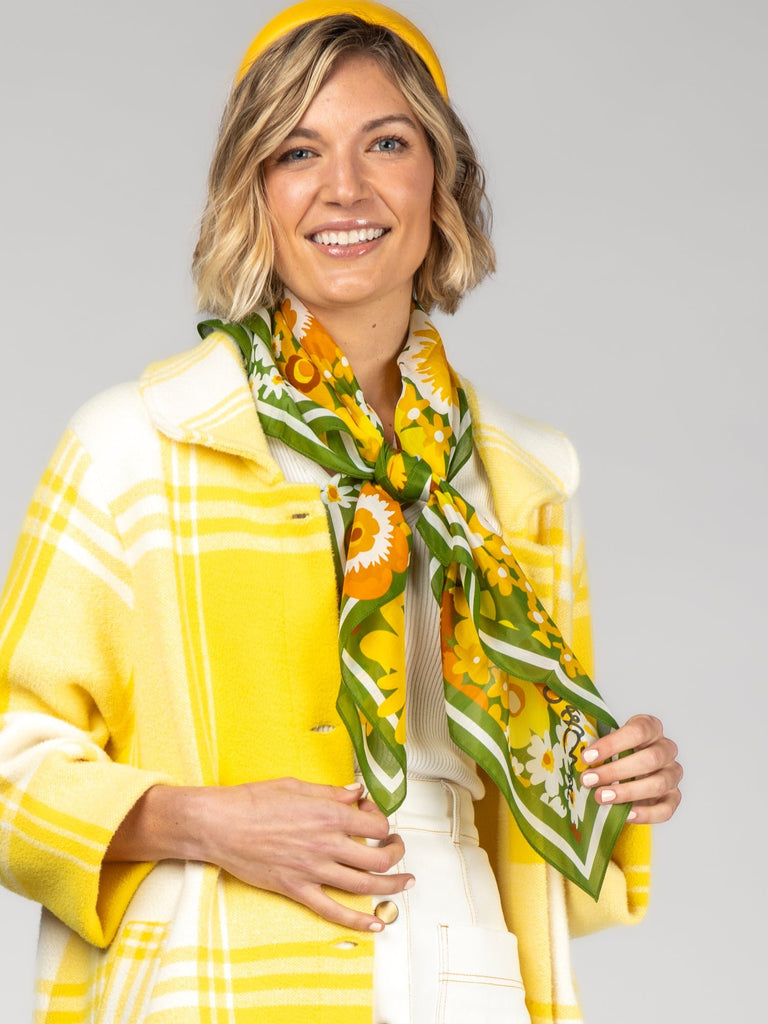 THEA scarf Flower Power Yellow - Lesley Evers-Accessories-cotton silk-Flower Power