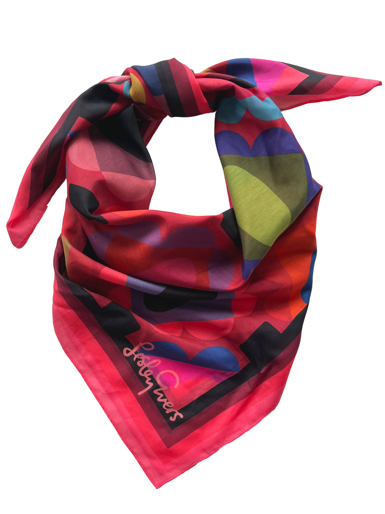 THEA scarf Gems Garnet - Lesley Evers-Accessories-cotton silk-scarf