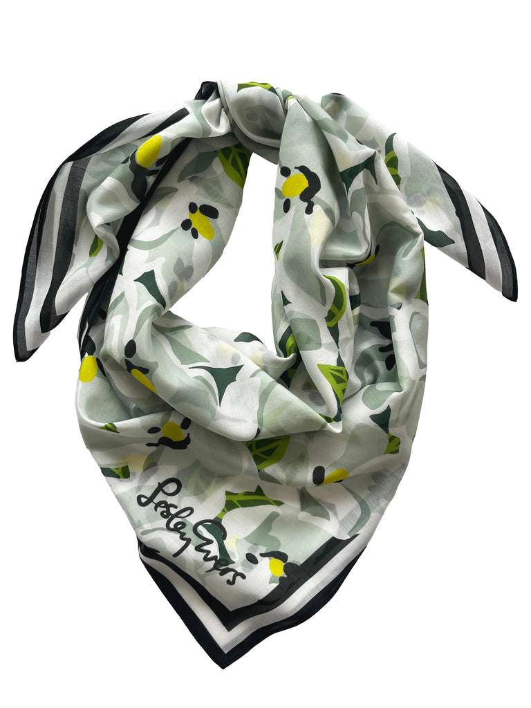 THEA scarf Magnolia - Lesley Evers-Accessories-cotton silk-scarf