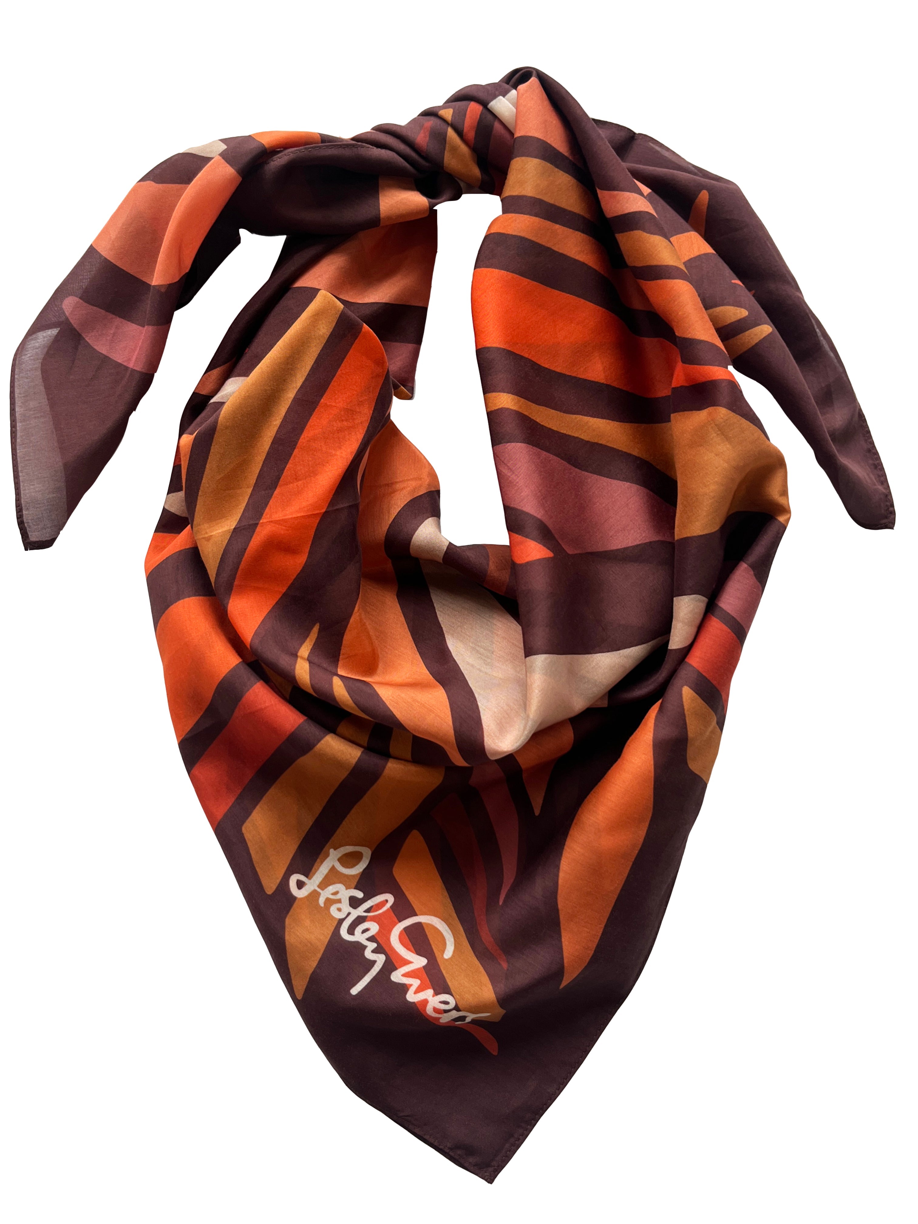 THEA scarf Seagrass Brown - Lesley Evers-accessory-cotton silk-Scarf