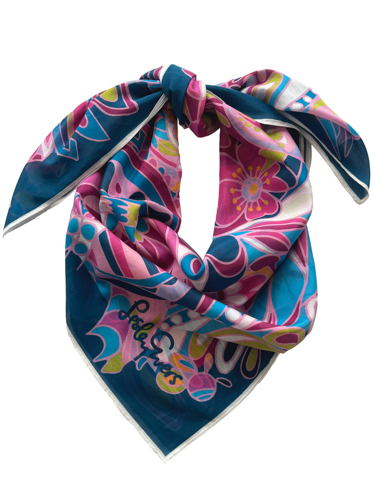 THEA scarf Shakalaka Lilac - Lesley Evers-Accessories-cotton silk-scarf