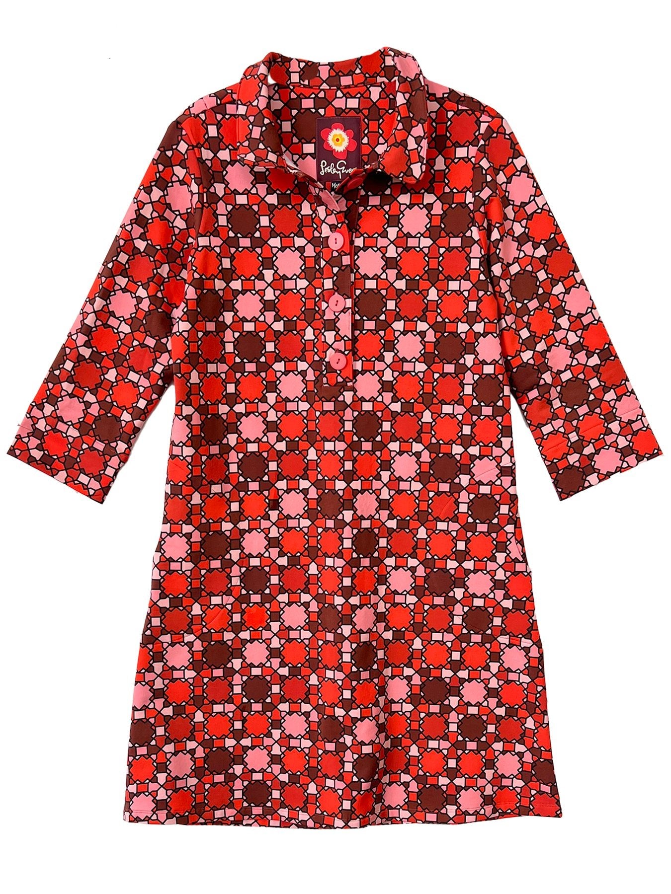 TIPPI Stained Glass Red - Lesley Evers-Dress-Red-red dress
